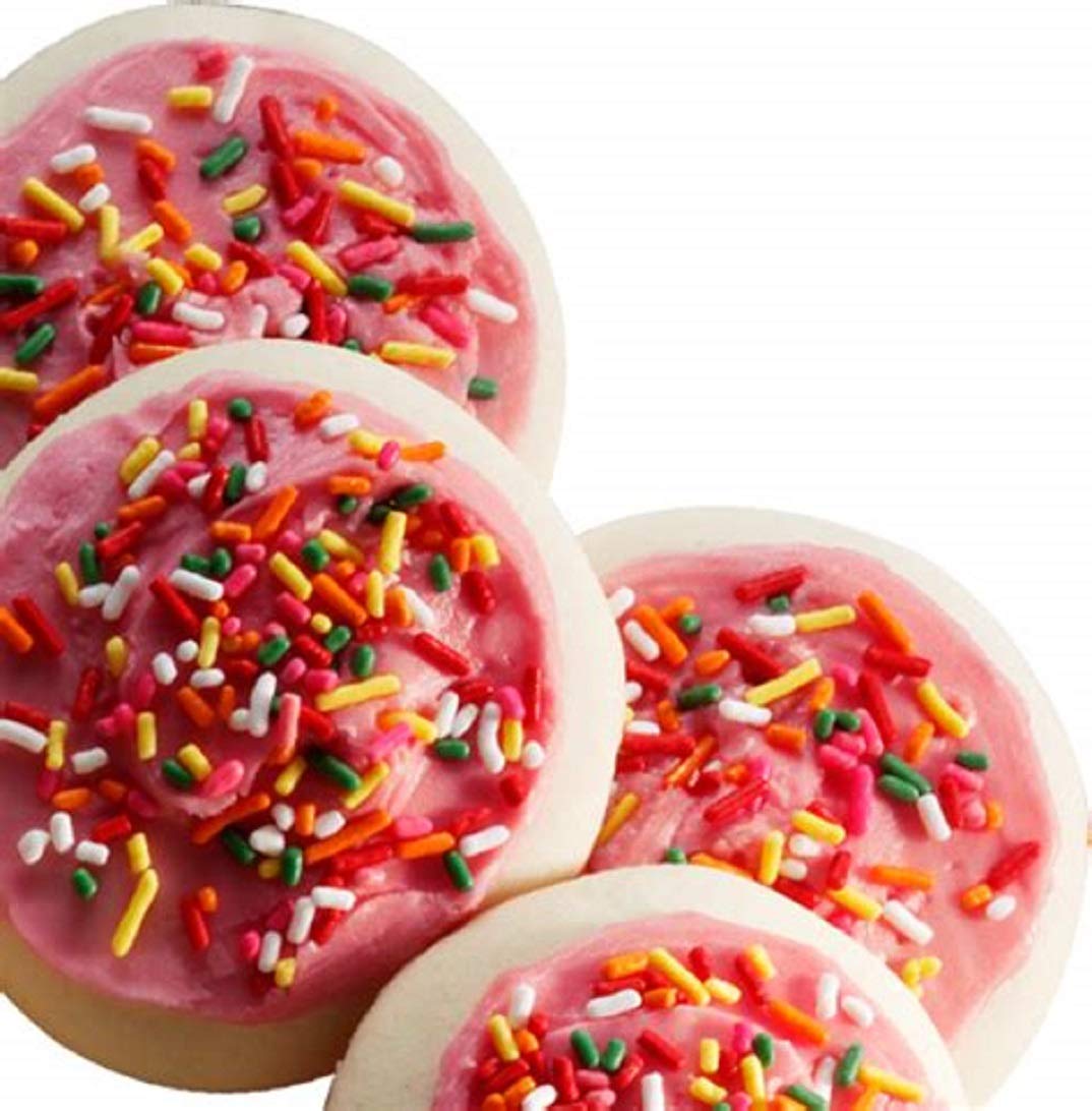 Market Pantry Pink Iced Frosted Sugar Cookies with Rainbow Sprinkles - 10 Count Pack | Soft Baked Treats for Birthday Parties, Baby Showers & Holiday Celebrations