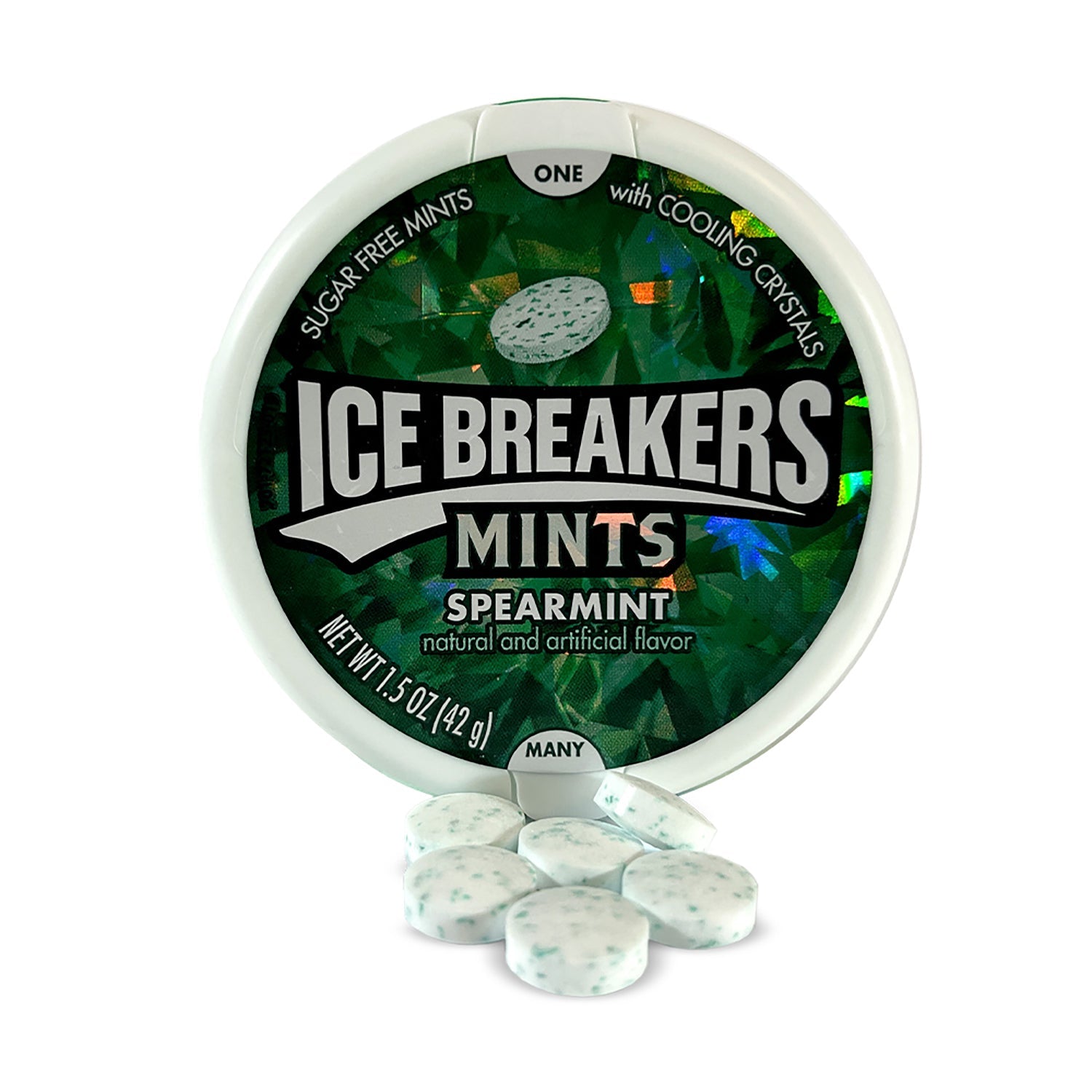 Hershey Ice Breaker Mints Spearmint - 8 Count Box | Fresh Breath Mints for Office, Travel & On-the-Go