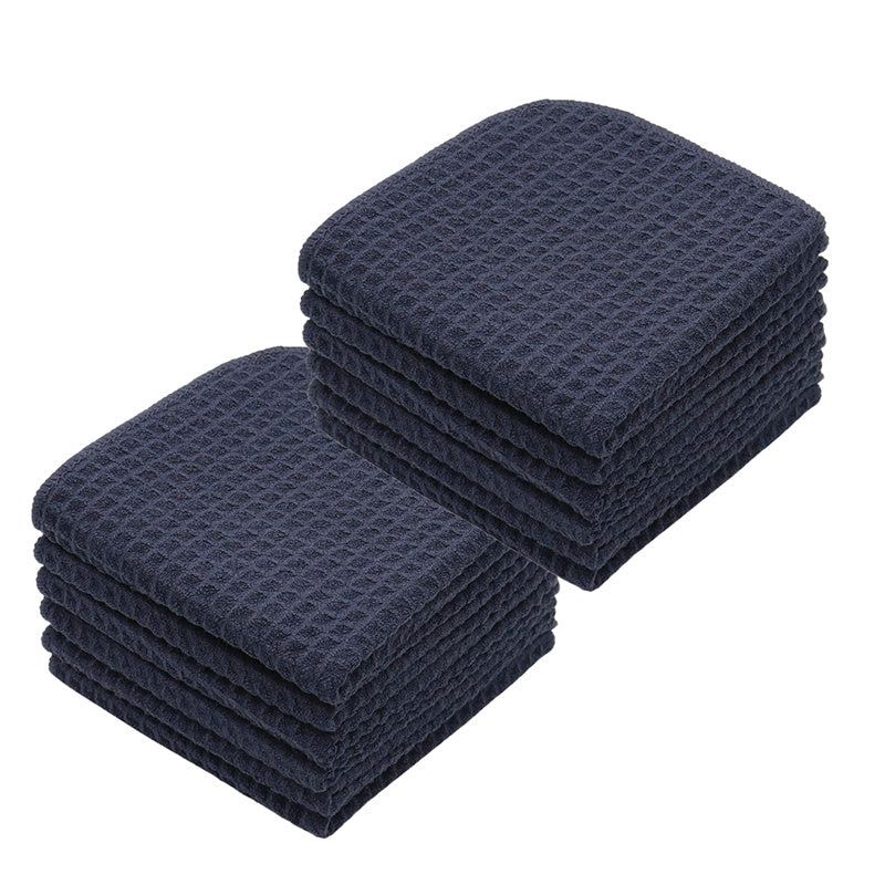 Premium Waffle Weave Microfiber Towels - 16x16 Inches, 400GSM Ultra Absorbent, Pack of 12 - Perfect for Gym, Spa, Kitchen & Bathroom Use