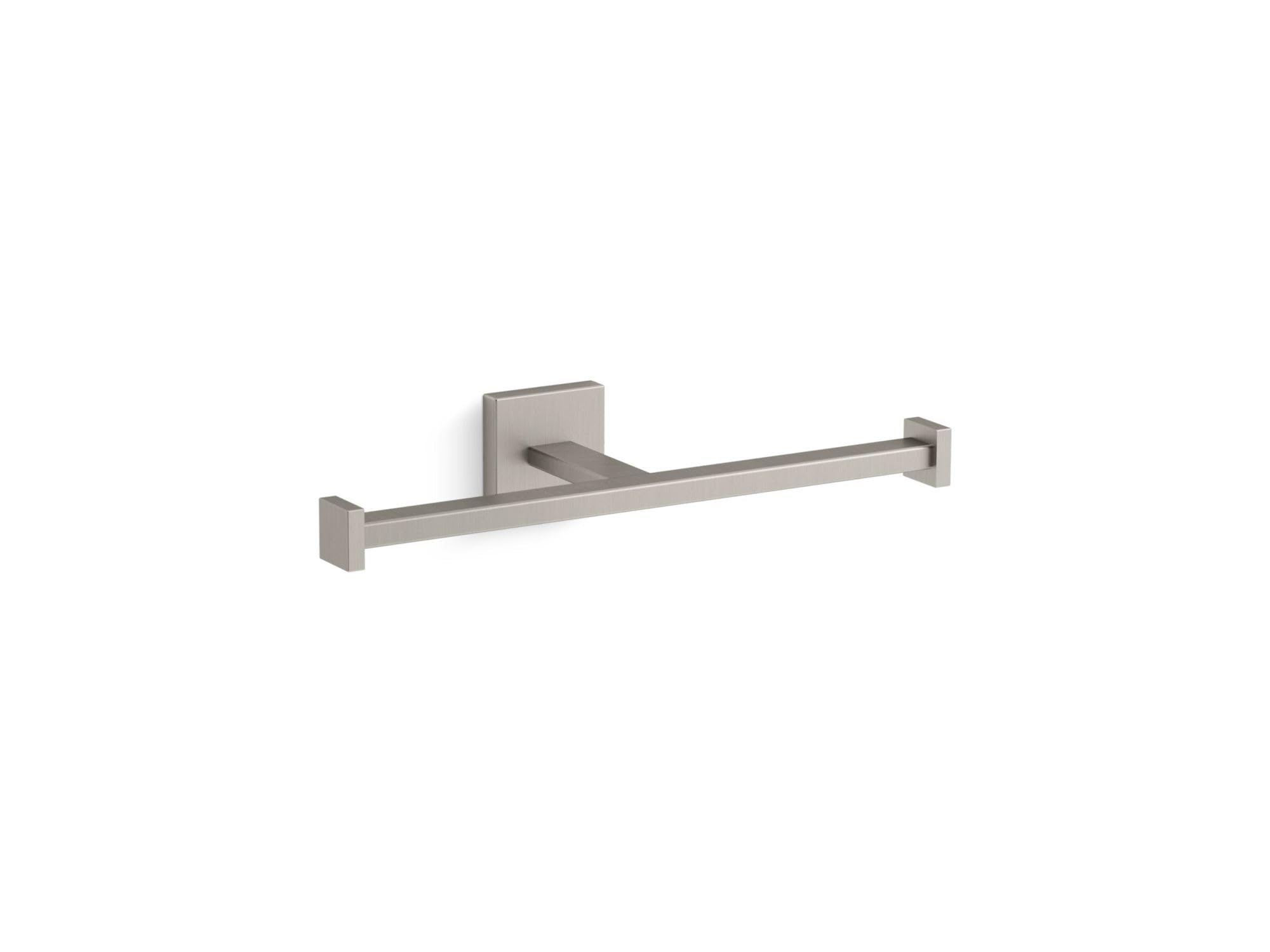 KOHLER Square Double Toilet Paper Holder - Chrome Bathroom Tissue Stand with Wall Mount, Modern Toilet Paper Dispenser for Home & Commercial Use | Perfect for Bathrooms, Restrooms, and Powder Rooms