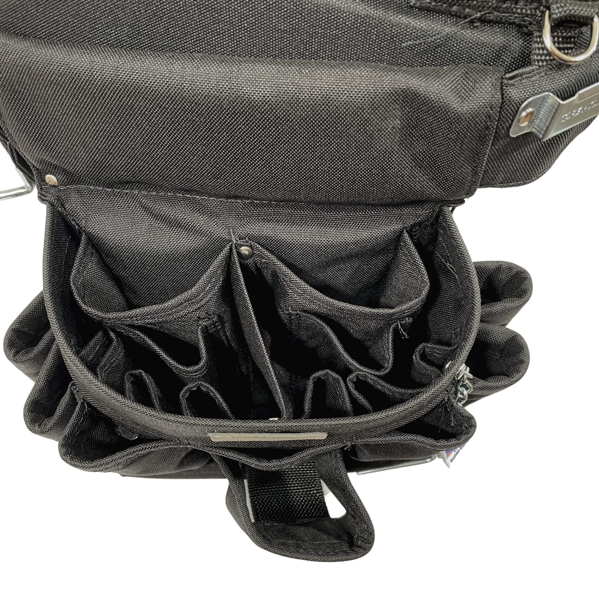BOULDER BAG Ultimate Electrician's MAX Combo Tool Belt with Comfort Back Support - Heavy Duty Leather Belt Buckle, Black (Large 33-36 Inch Waist) - Made in USA - Perfect for Electricians, Construction Workers & DIY Home Improvement Projects