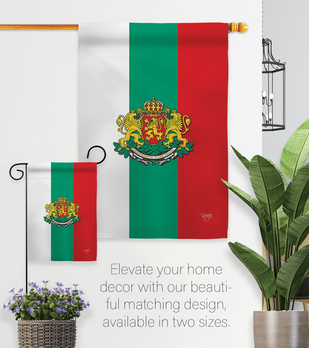 Bulgaria National Flag Set 28x40in w/Pole for Home & Garden Decor