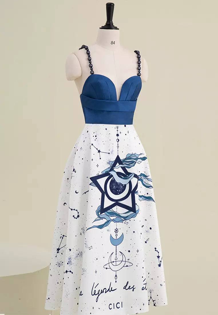 Stylish Constellation Print Midi Dress for Women - Perfect for Casual Outings, Date Nights & Special Occasions
