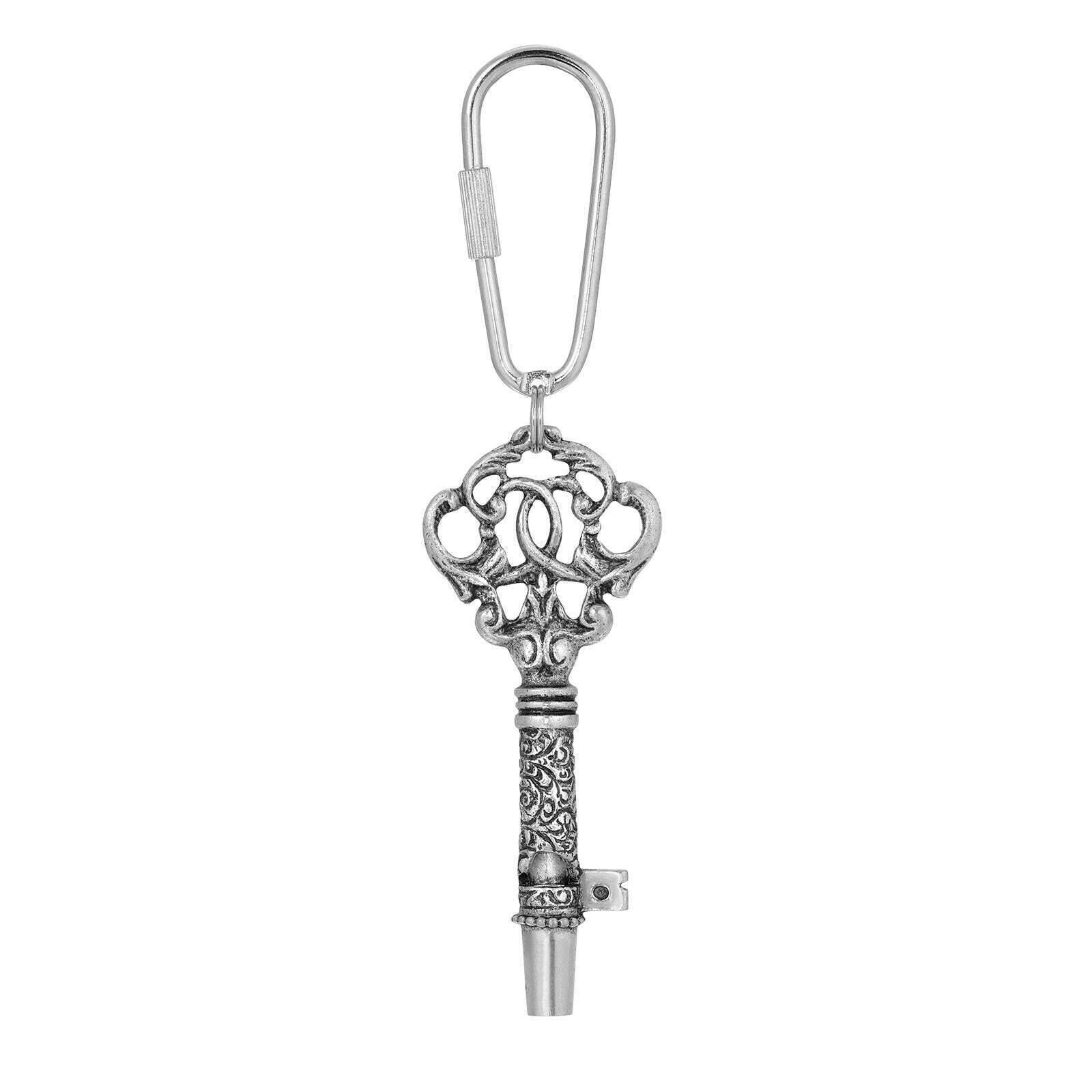 Antique Key Whistle Carabiner Keychain - Vintage 1928 Jewelry Style for Women & Men - Perfect for Keychains, Backpacks, and Outdoor Adventures