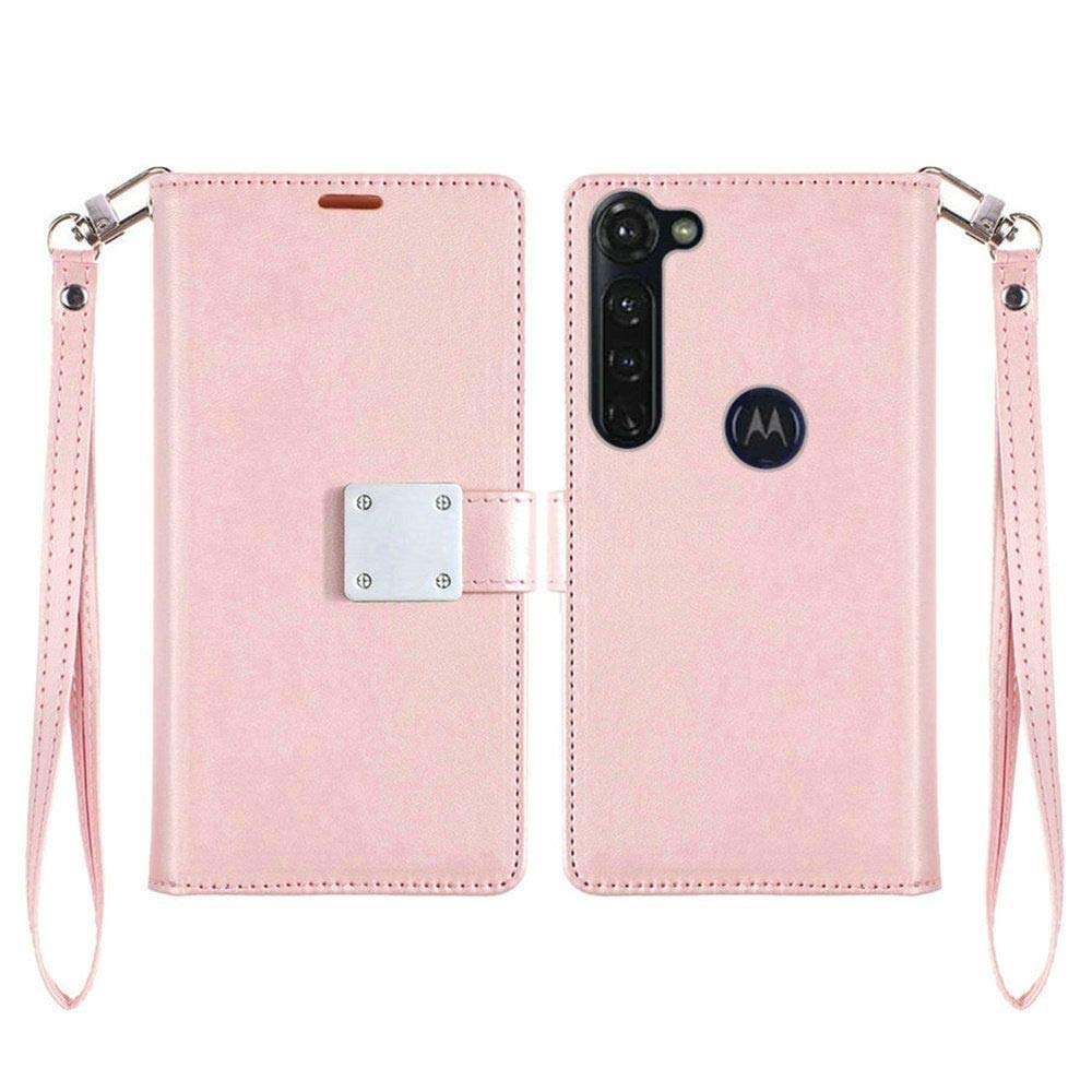 Motorola Moto G Stylus Wallet Case - Rose Gold for Cards & Daily Use