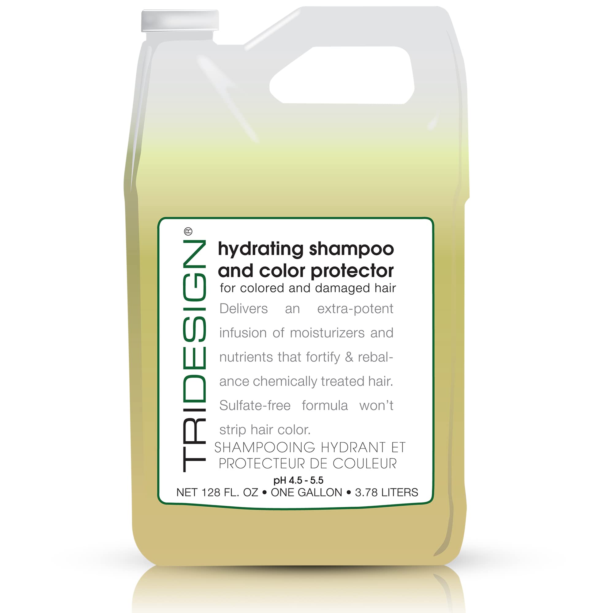 TRI Design Hydrating Shampoo & Color Protector - Sulfate-Free Moisturizing Shampoo for Color-Treated Hair | Curly, Straight & Wavy Hair Care | 1 Gallon Bulk Size | Salon Quality for Vibrant, Healthy Hair | Perfect for Daily Use & Professional Styling