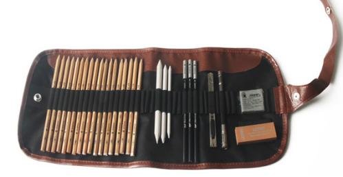 18-Piece Professional Sketching & Drawing Art Kit - Graphite Pencils, Charcoal Pencils, Erasable Pen & Craft Tools (No Sketchbook) - Perfect for Artists, Students & Beginners - Ideal for Sketching, Shading, Doodling & Art Projects