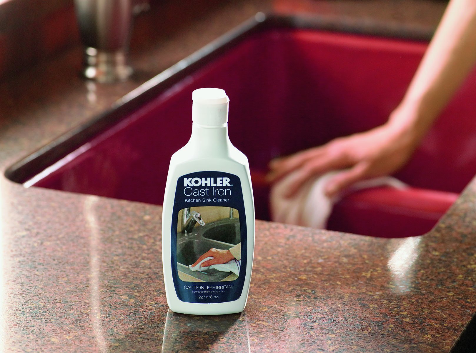 KOHLER K-1012525 Cast Iron Cleaner - 8 oz Bottle | Heavy Duty Rust Remover & Stainless Steel Cleaner | Perfect for Kitchen Sinks, Bathtubs & Outdoor Grill Maintenance
