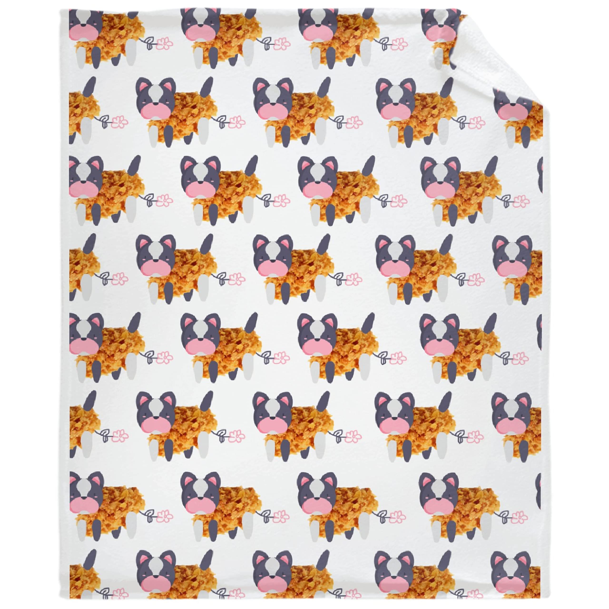 Dog Chicken Nugget Throw Blanket - Ultra Soft Flannel Fleece Blanket for Gifts | Plush Lightweight Cozy Blanket for Couch, Sofa & Bed | All-Season XL 120x90 Inch Blanket for Family & Pet Lovers | Perfect for Movie Nights, Camping & Home Decor