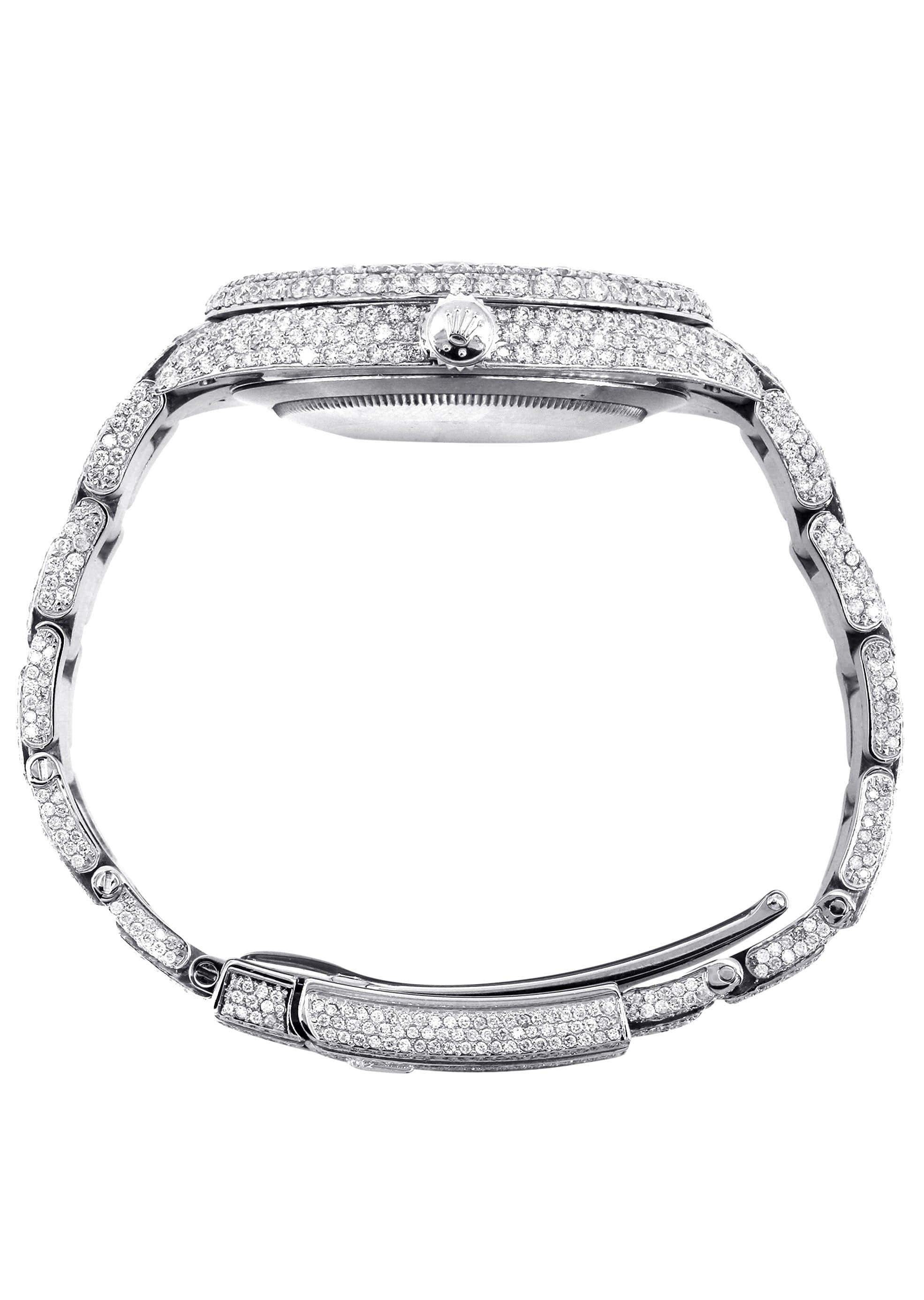 Luxury Diamond Iced Out Rolex Datejust 41 Watch - 25 Carats Genuine Diamonds | Custom Arabic Diamond Dial | Two Row Oyster Band | Perfect for Men's Fashion, Special Occasions & Luxury Gifts