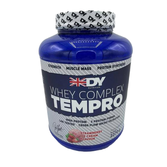 Dorian Yates Whey Complex Tempro Protein Powder - Strawberry Flavor, 5 lbs (2270g) for Muscle Recovery & Post-Workout Nutrition | Bodybuilding & Fitness Supplement