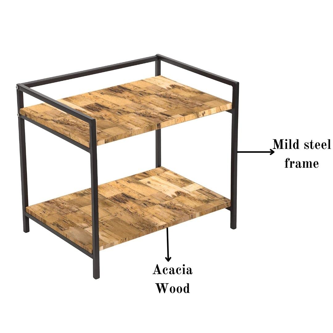 Ventuos 2-Tier Metal Microwave Oven Stand - Sturdy Kitchen Countertop Organizer, Space-Saving Oven Rack & Home Office Printer Stand (Black) - Perfect for Small Kitchens, Dorm Rooms & Workspaces