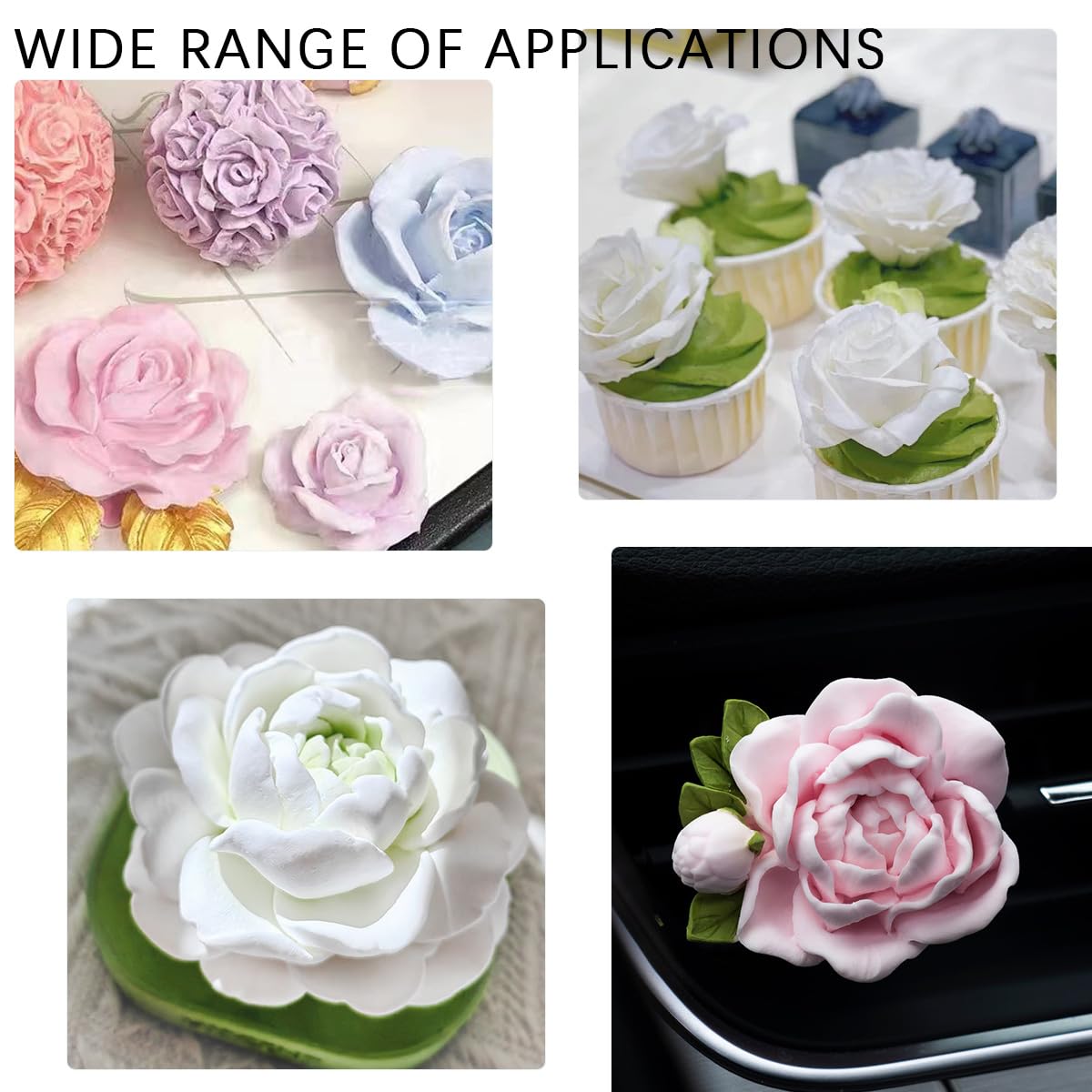 3 Pack 3D Flower Bloom Rose Silicone Molds for Resin, Candles, Cake Decorating - DIY Chocolate, Soap & Candy Making Craft Supplies - Perfect for Wedding, Home Decor & Gift Making