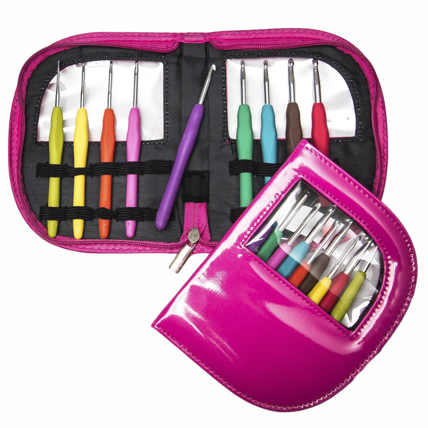 Ergonomic Crochet Hooks Set with Cushion Grip - 9 Color Coded Hooks & Clear Storage Case for Comfortable Knitting, Crocheting, and DIY Crafts | Perfect for Beginners, Yarn Projects, and Handmade Gifts