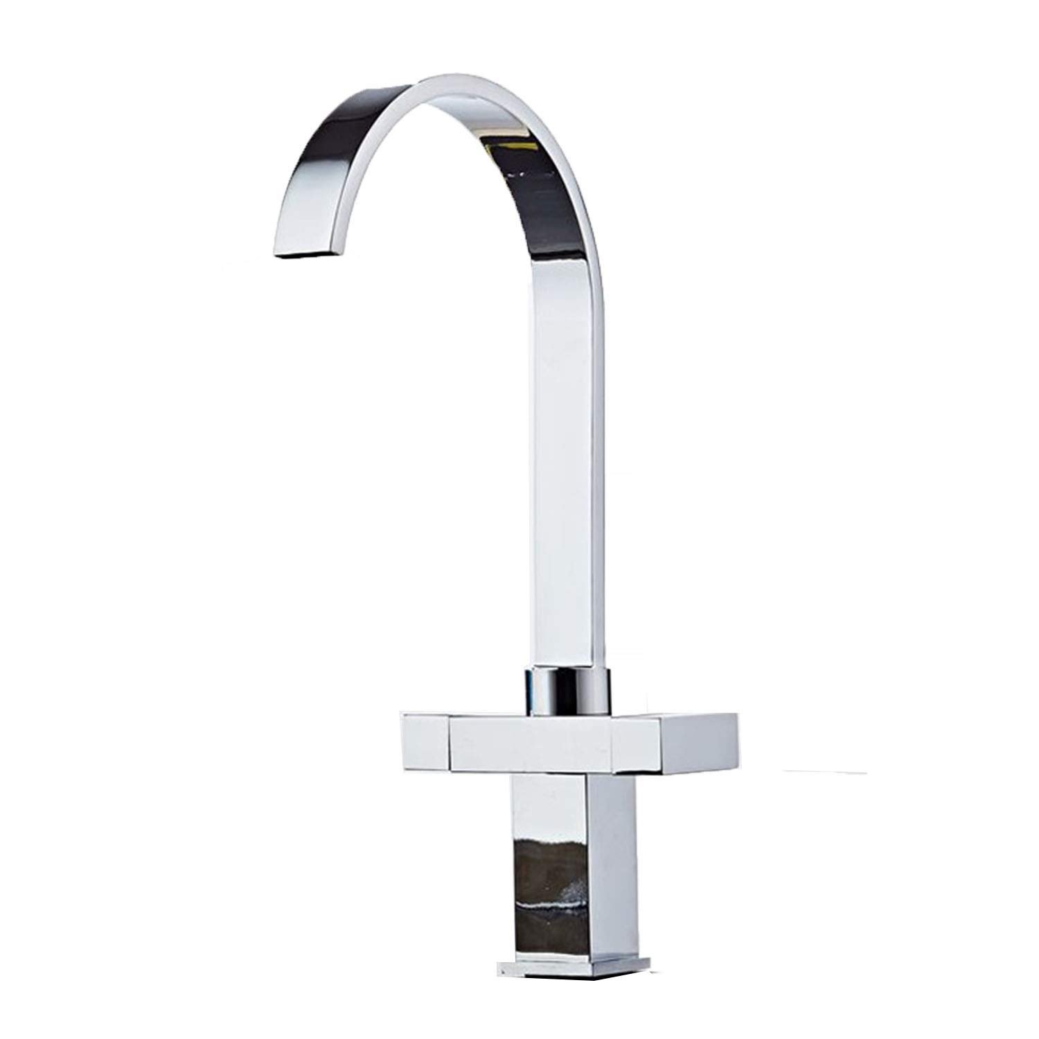 Premium Single Hole Kitchen Faucet with Dual Handle - Hot & Cold Water Mixer - Solid Brass Construction - Durable Sink Faucet for Modern Kitchens - Perfect for Cooking, Washing Dishes & Food Prep
