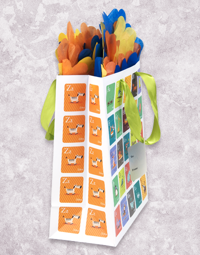 Alphabet Zoo Themed Party Favor Bags - Animal ABC Printed Gift Bags for Kids Birthday Party Favors, Baby Shower, Classroom Rewards & Goodie Bags