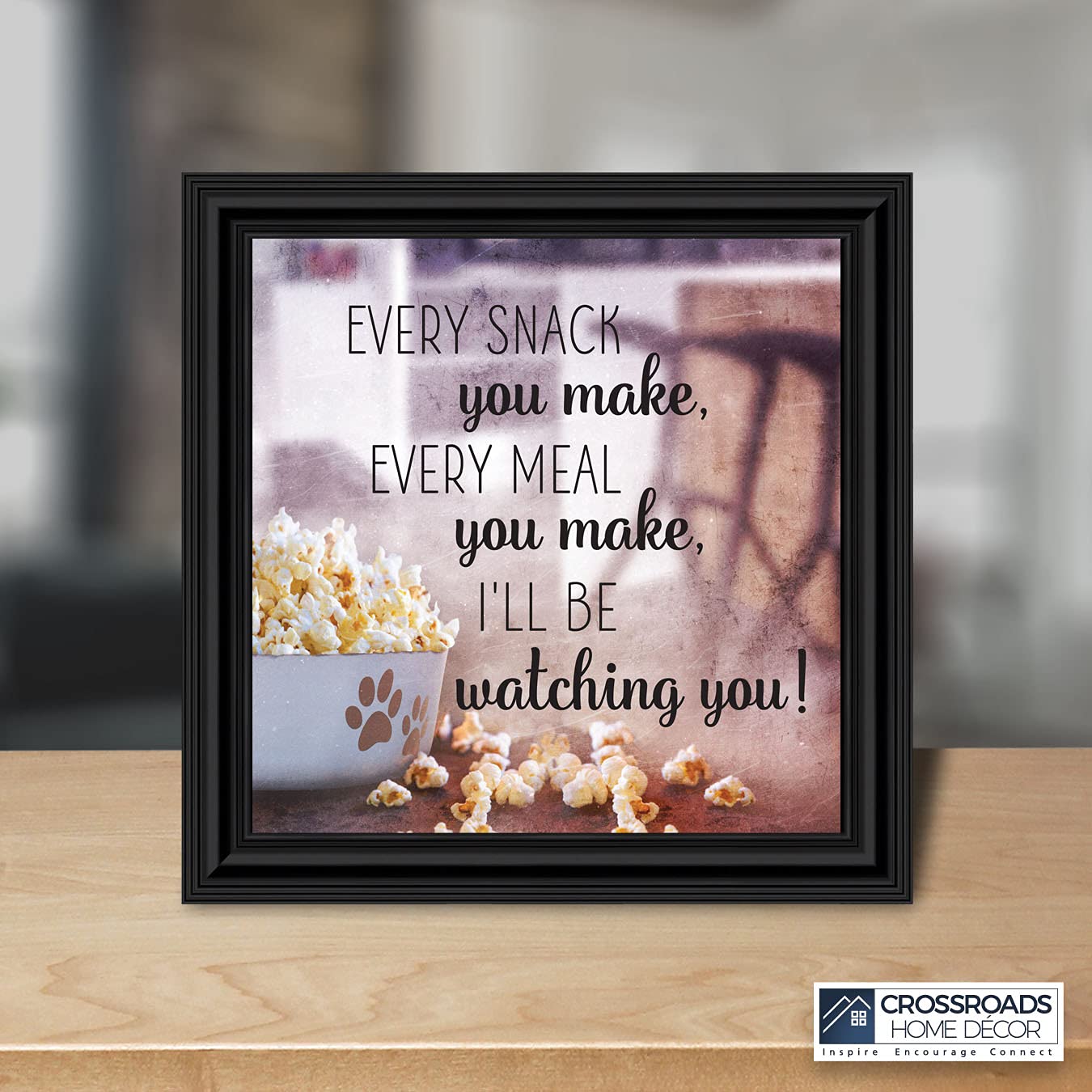 Crossroads Home Décor Dog and Snacks Picture Frame - Paw Print Wall Art for Pet Lovers - Perfect for Living Room, Bedroom, or Nursery Decor (8730B)