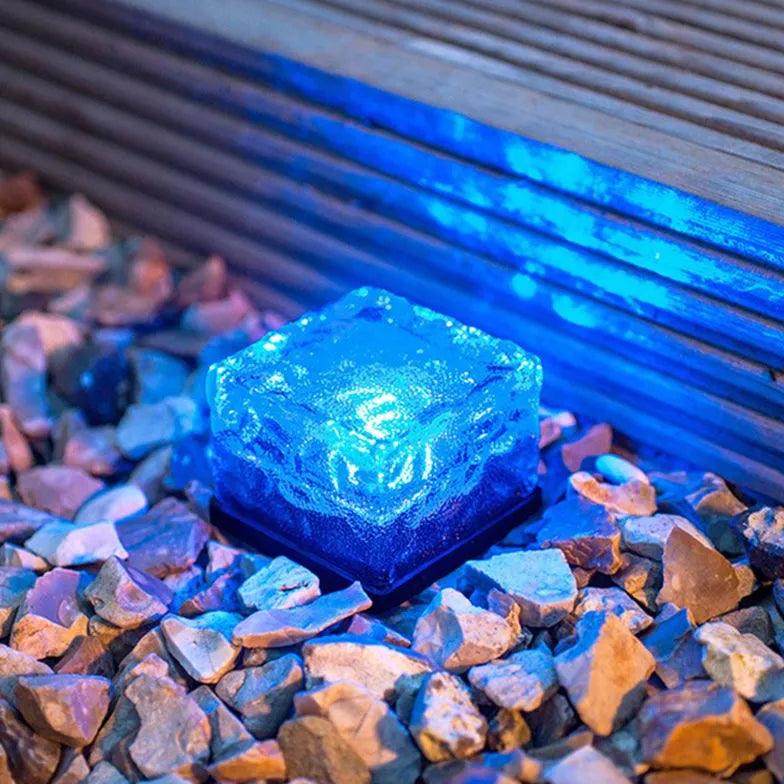 RGB LED Ice Cube Ground Bollard Lights - Waterproof Outdoor Landscape Lighting for Garden, Pathway, Driveway, and Patio Decor