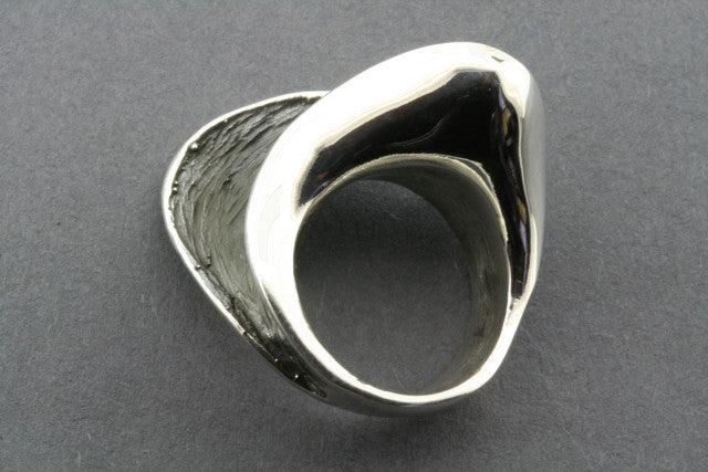 Large Oxidized Wave Ring - Boho Silver Jewelry for Women - Perfect for Beach Weddings, Festivals & Everyday Wear