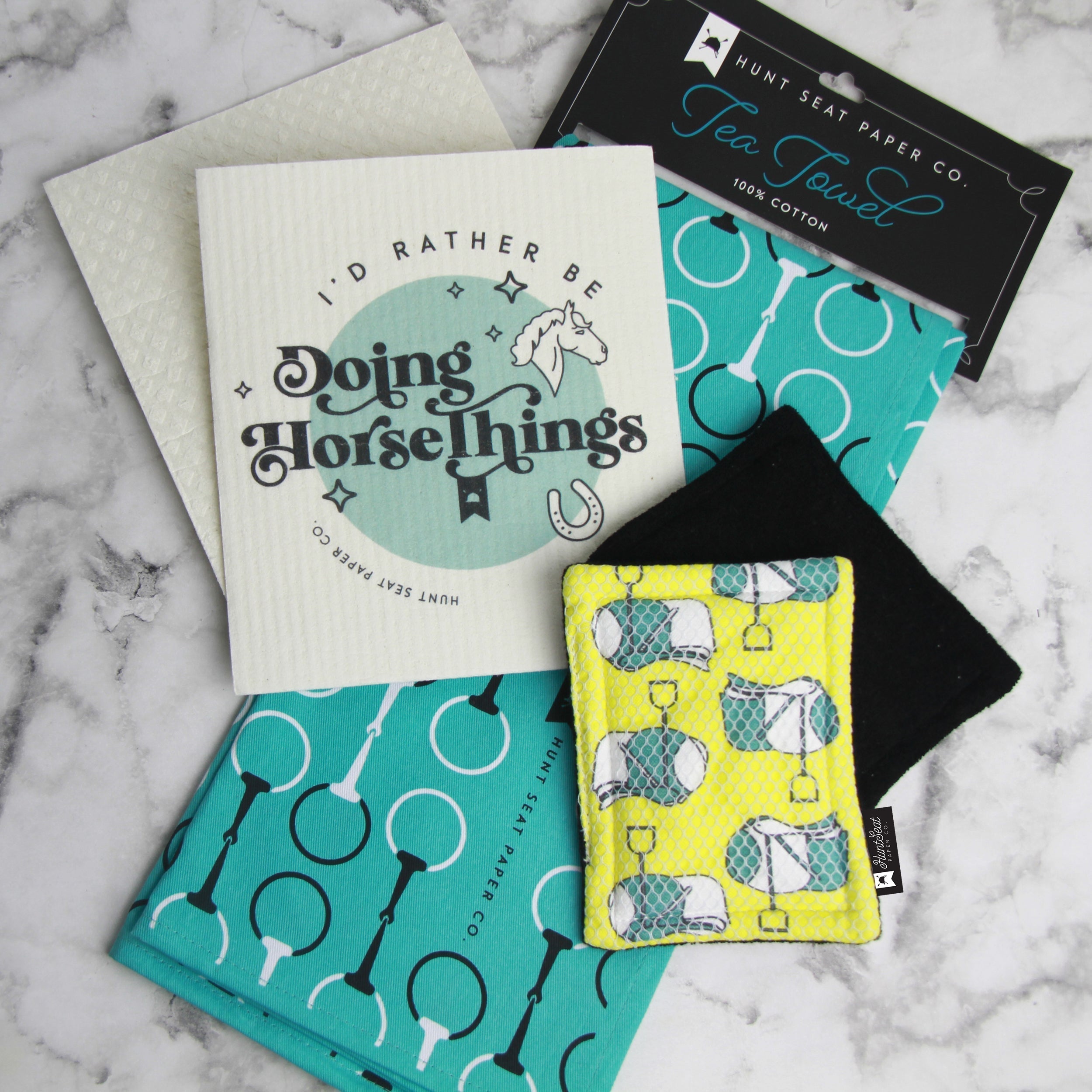Eco-Friendly Swedish Dishcloths for Kitchen Cleaning - Reusable, Absorbent & Fast-Drying Horse-Themed Dish Towels - Perfect for Dishes, Countertops & Household Cleaning