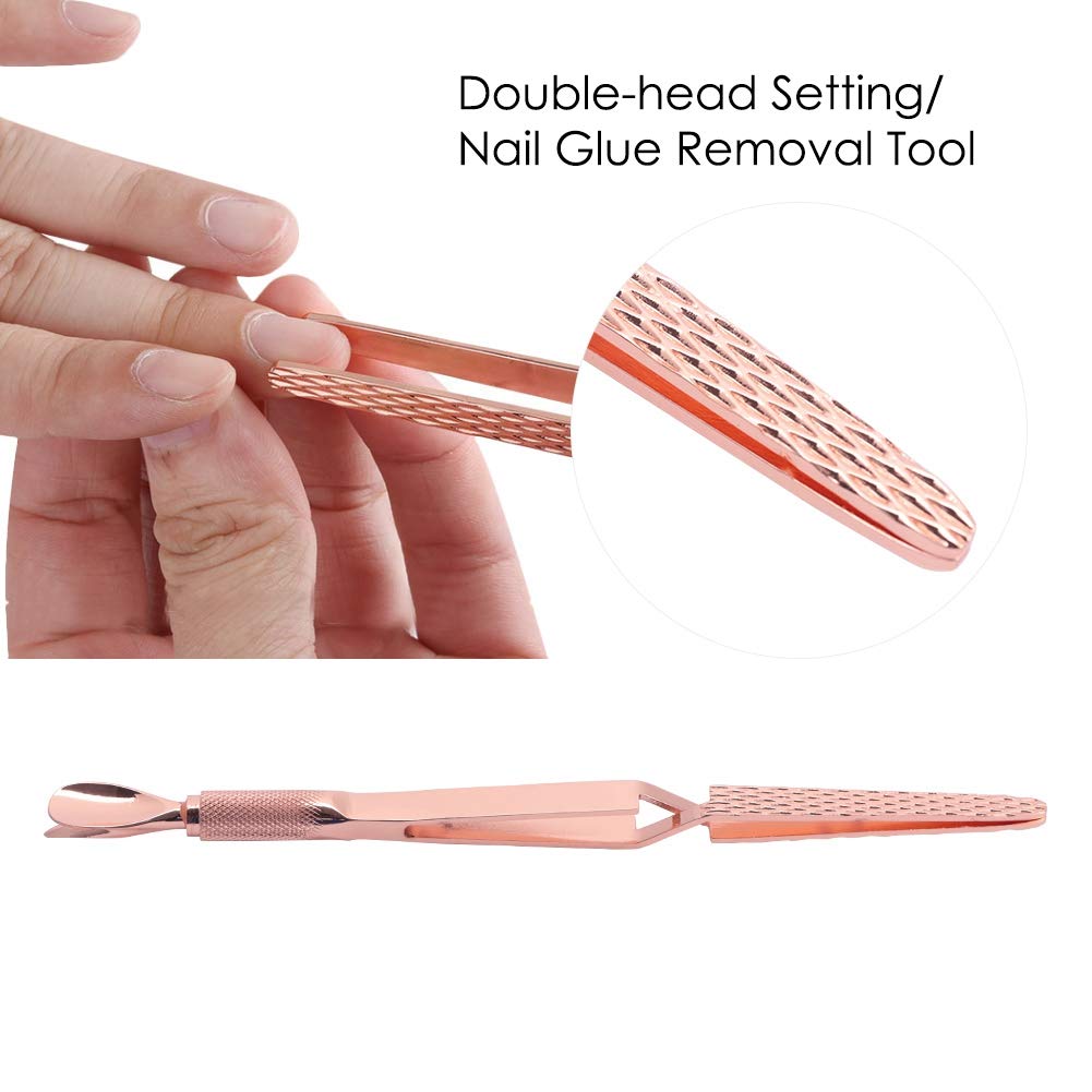 Professional Stainless Steel Cuticle Pusher & Nail Clipper - Nail Shaping Tool for Manicure, Nail Glue Removal, and Nail Art - Perfect for Home Salon & DIY Nail Care