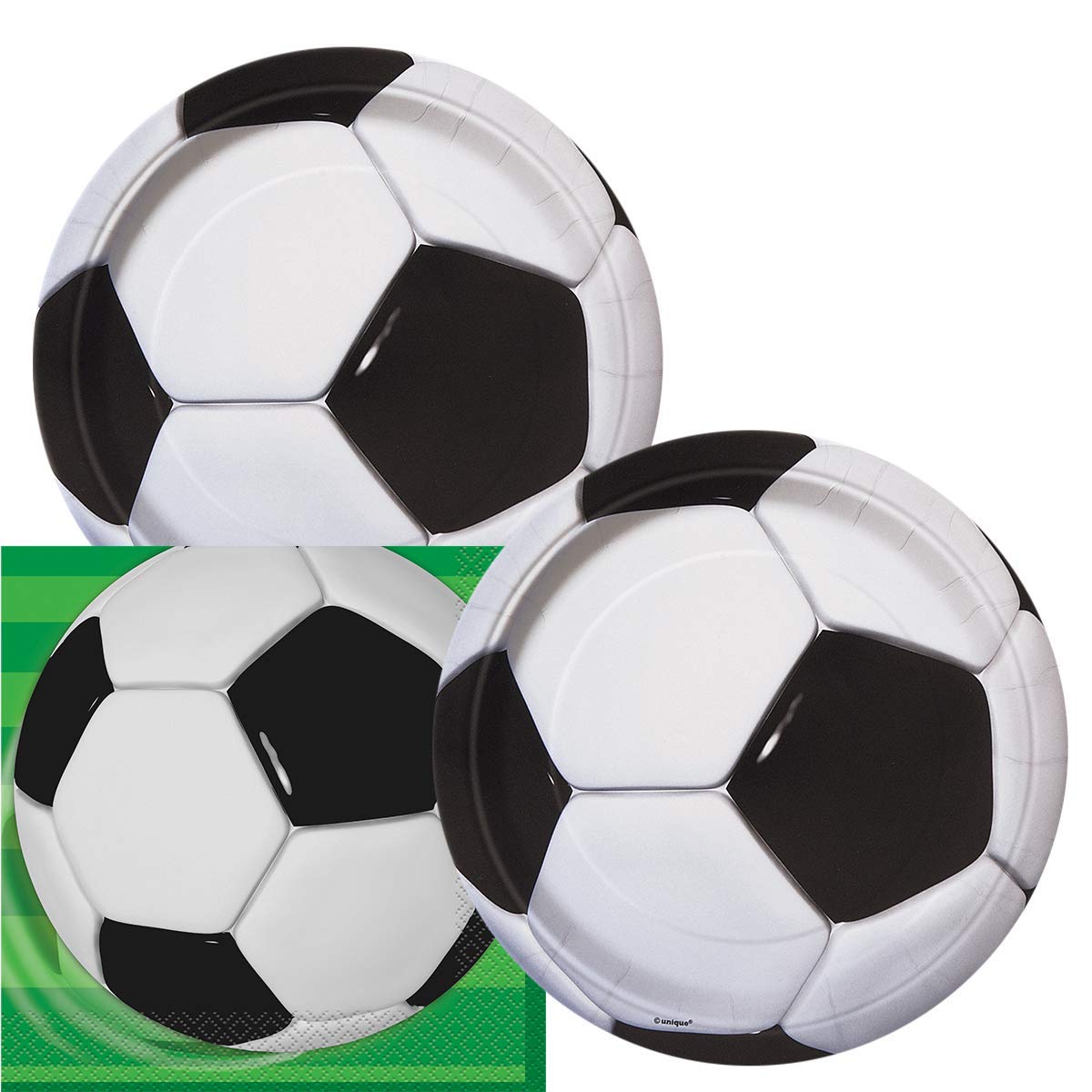 Soccer Ball Themed Birthday Party Plates & Napkins Set - 16 Count for Kids Sports Celebration | Perfect for Soccer Birthday Parties, Team Events & Game Day Decorations