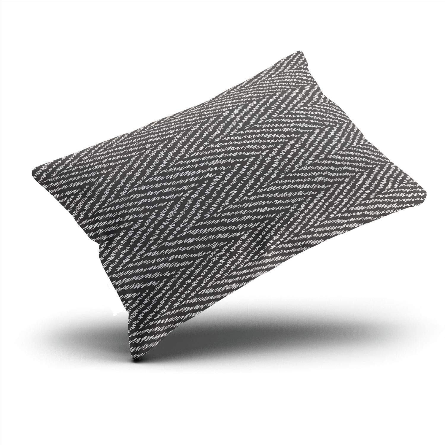 Abstract Herringbone Throw Pillow Cover 12x20 Inches - Natural Noisy Thread Design with Hidden Zipper - Decorative Lumbar Pillow Case for Sofa, Bed & Home Decor