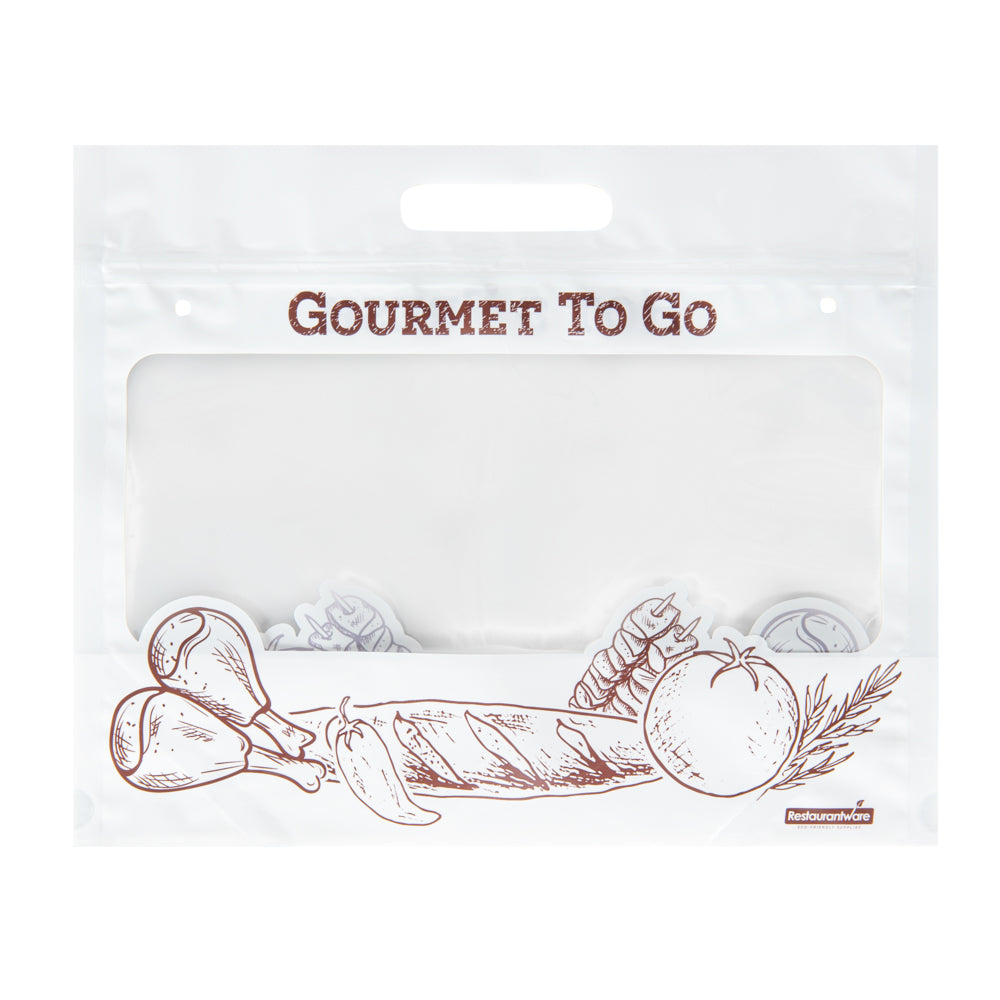 Premium White Plastic Rotisserie Chicken & Hot Food Bags - 12.75