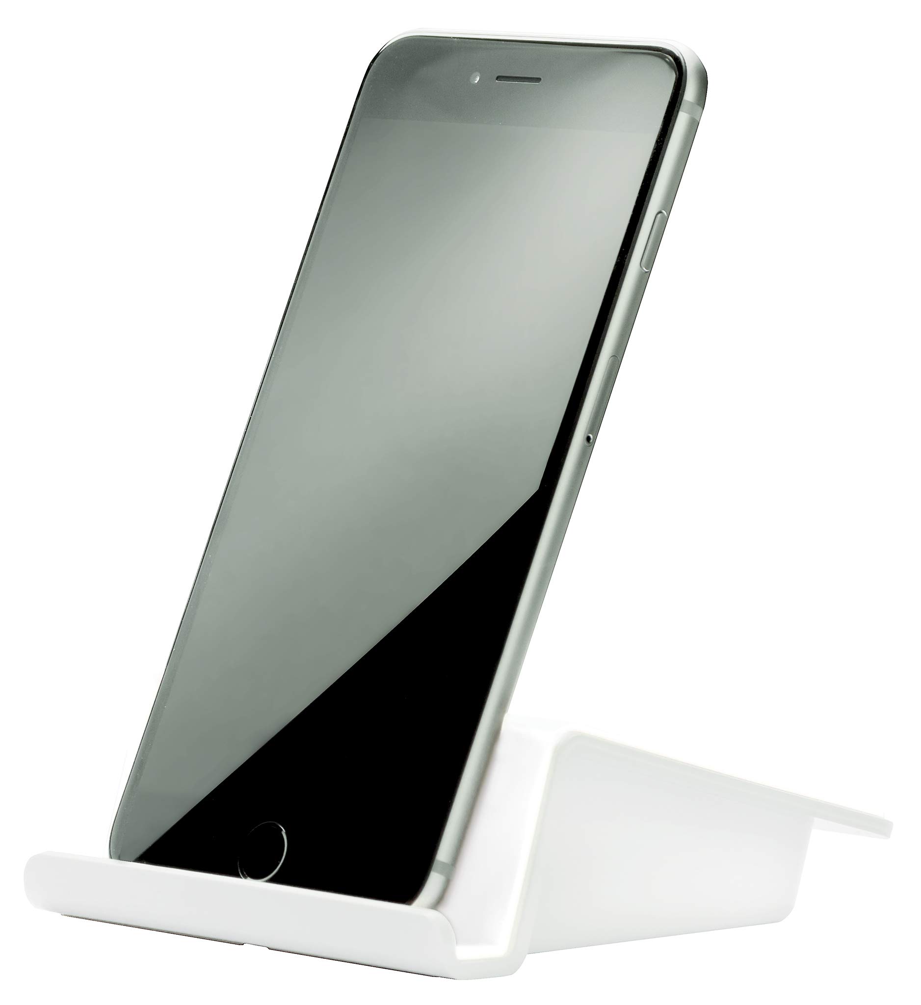 92100-12 UP Tablet Stand with Soft Grip Surface & Cable Holder - Adjustable Phone Stand for Desk, White - Perfect for Office, Home, Kitchen & Bedroom Use