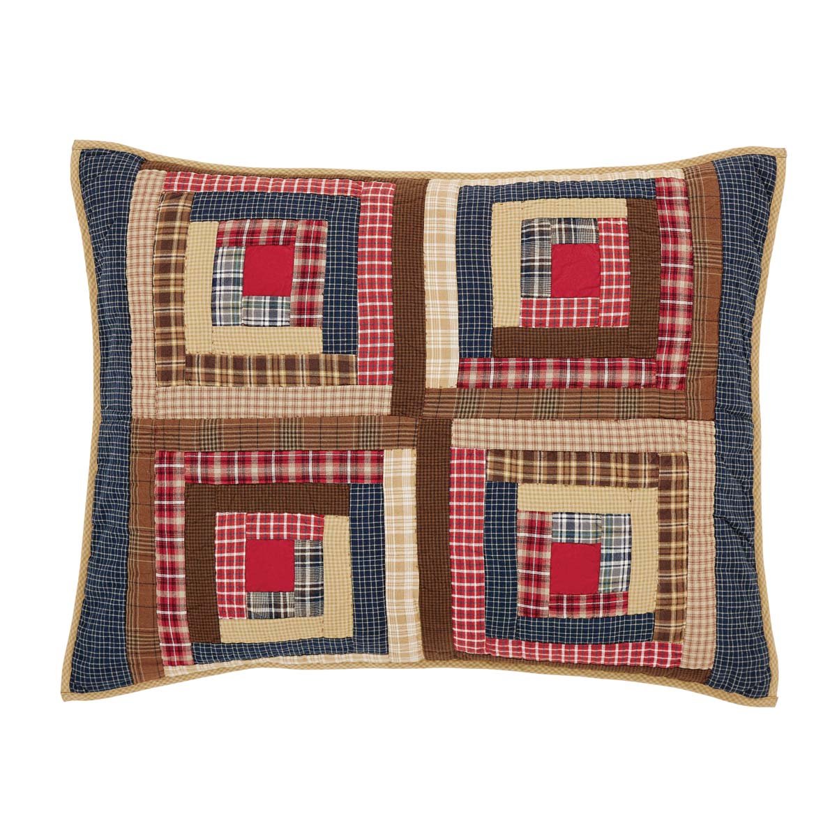VHC Brands Braxton Navy Blue Standard Sham Pillow Cover 21x27 Inches - Elegant Bedroom Decor for Modern Home Styling | Perfect for Guest Rooms, Master Bedrooms & Cozy Living Spaces