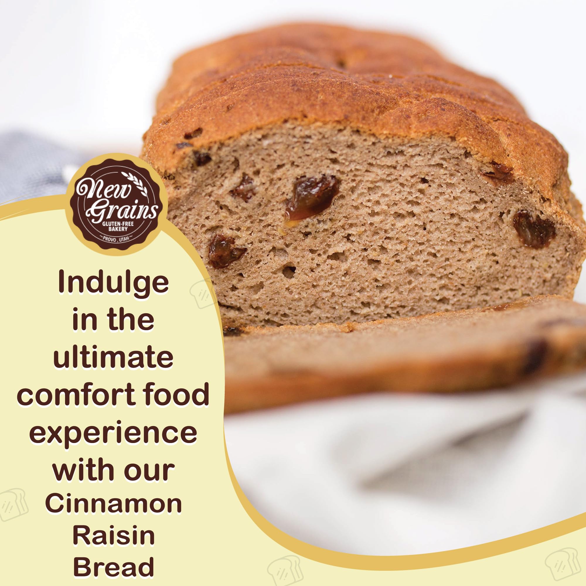 Gluten-Free Cinnamon Raisin Bread - 2 Pack | Healthy Breakfast & Snack Option | Perfect for Toasting, Sandwiches & Tea Time