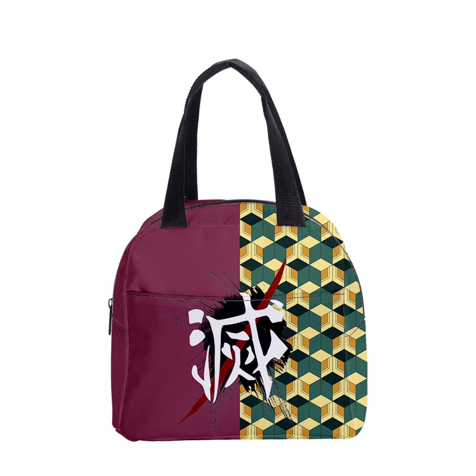 Demon Slayer Kimetsu no Yaiba Anime Cosplay Insulated Lunch Box Bag - Reusable Tote for Hot & Cold Meals, School, Work, Travel | Perfect for Picnics, Commuting & Outdoor Activities