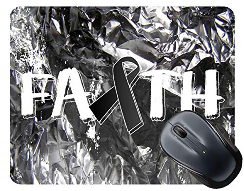 Bleu Reign Melanoma Cancer Awareness Mouse Pad with Faith Ribbon - Non-Slip Gaming & Office Desk Accessory for Work, Study, and Charity Events