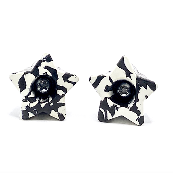 RollerStuff Twinkle Toes Bolt On Toe Stops Cruella Swirl (Black/White) - Premium Roller Skate Accessories for Artistic Skating & Derby Performance