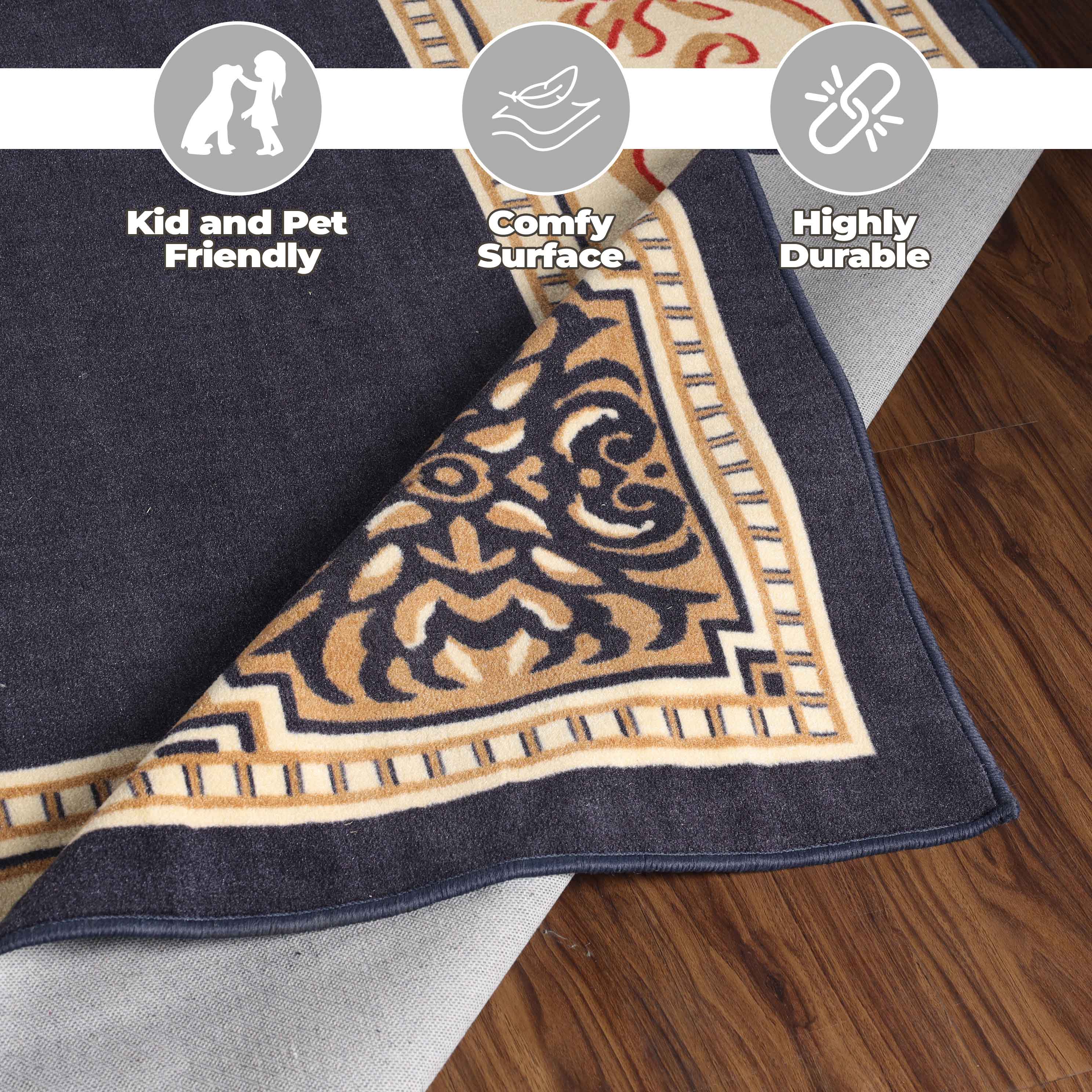 Large Medallion Modern Bohemian Indoor Area Rug or Runner - Perfect for Living Room, Bedroom, and Hallway Decor