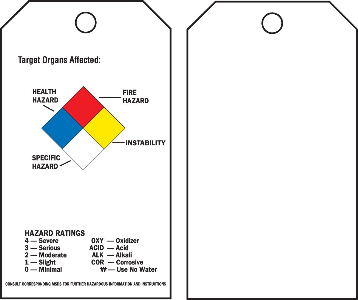 Brady 76228 Right-To-Know Accident Prevention Tags - 5 3/4