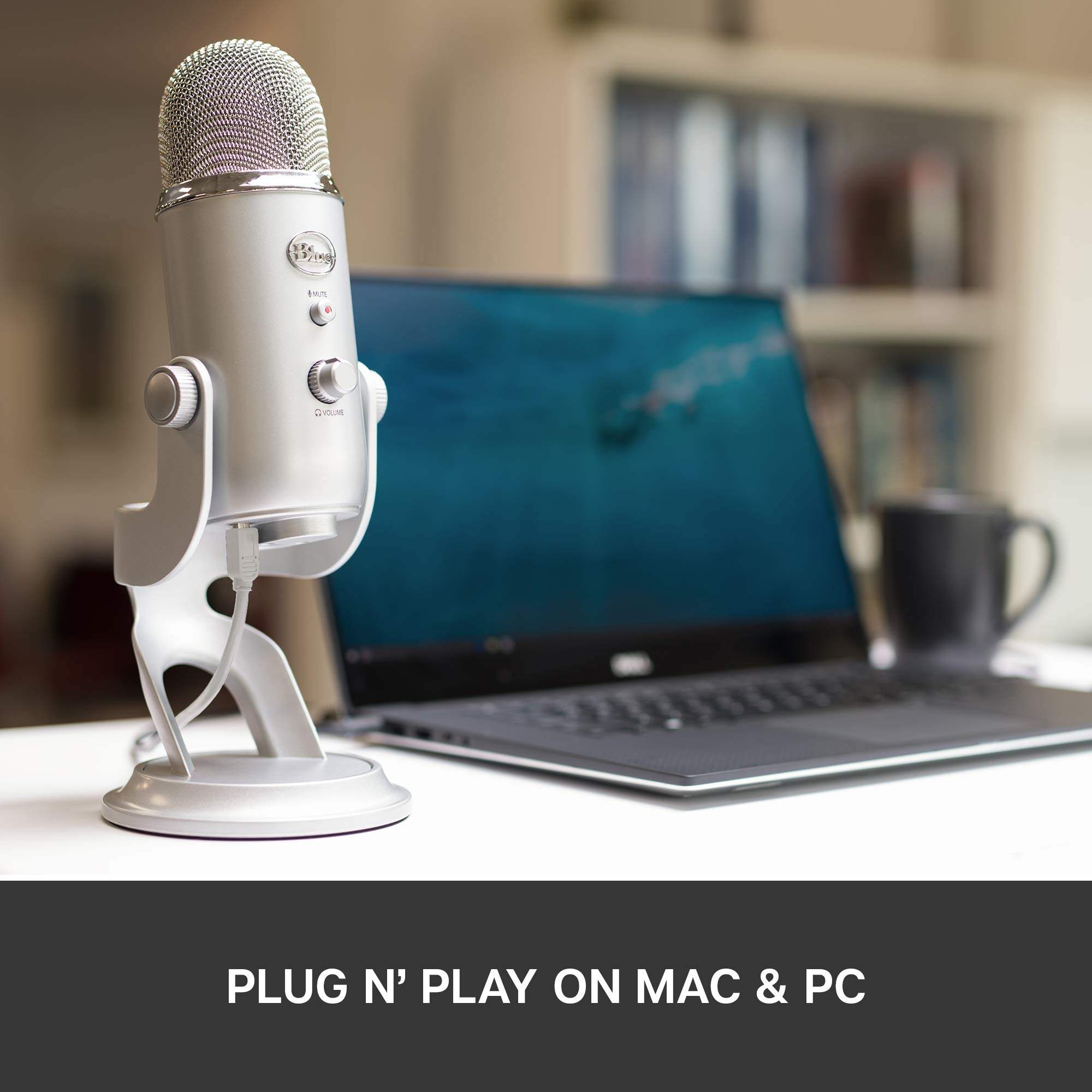 Logitech Blue Yeti USB Microphone - 10th Anniversary Edition - Silver - Professional Condenser Mic for Streaming, Podcasting, Gaming & Home Studio Recording