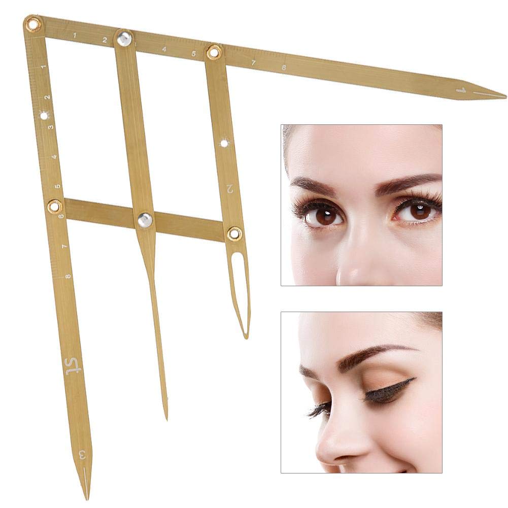 Eyebrow Mapping Tool - Precise & Durable Eyebrow Ruler for Perfect Shaping | Reusable Measuring Tool for Beginners, Architects & Artists | Golden | Ideal for Home Salon, Makeup Practice & Professional Brow Design