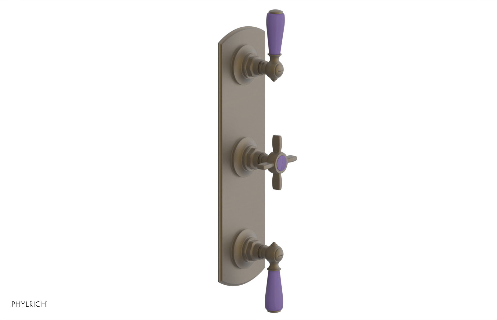 Jamestown Thermostatic Shower Valve with Dual Volume Control - Purple Accented Bathroom Fixture for Modern & Luxury Showers