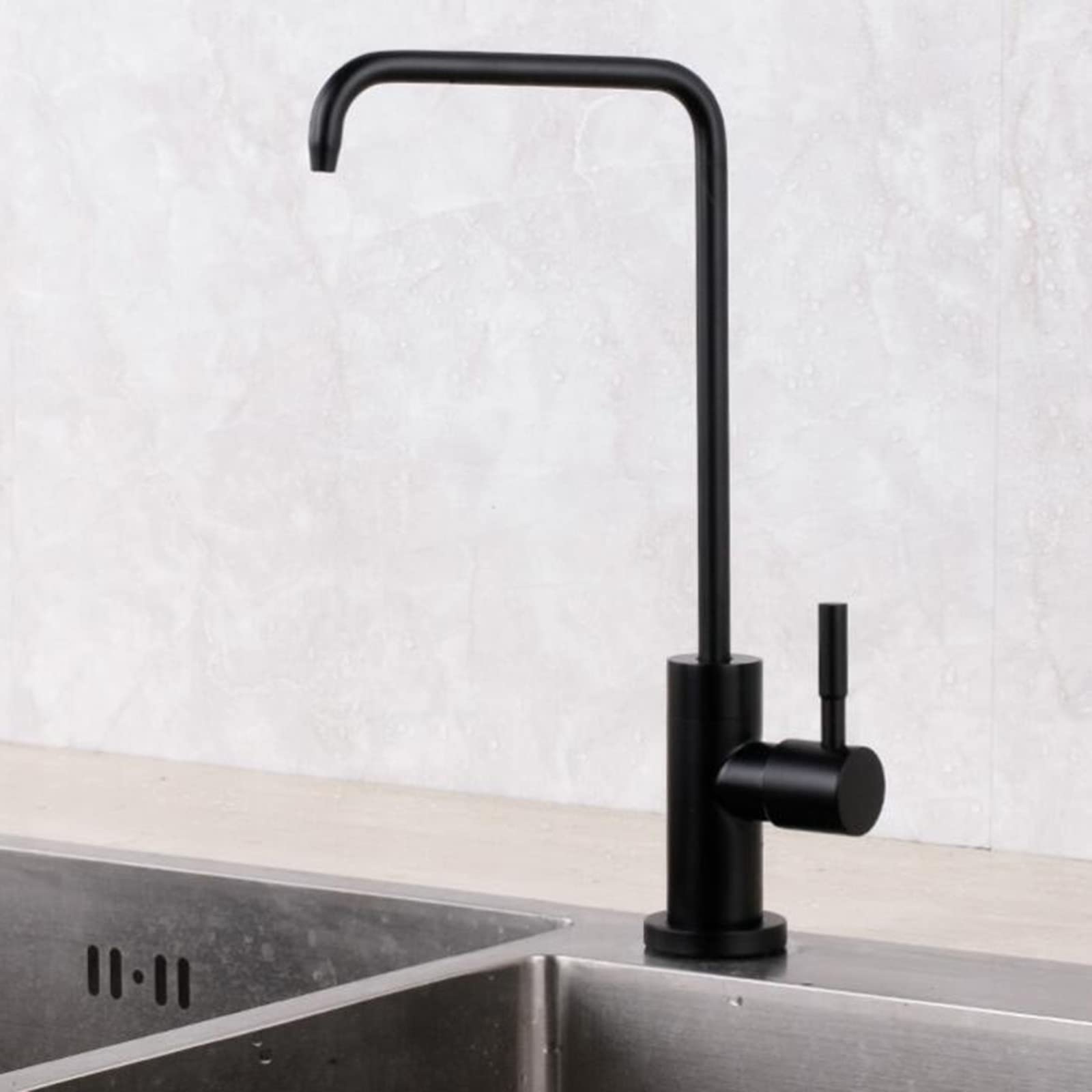 Black Stainless Steel Kitchen Faucet with Water Filter for Purifier - Straight Drinking Water Tap for Home & Office Use