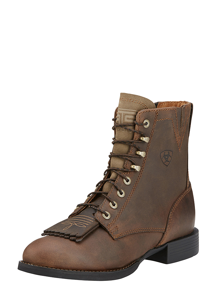 Ariat Women's Heritage Lacer II Western Boots - Distressed Brown Cowboy Boots for Riding, Country Fashion & Outdoor Activities