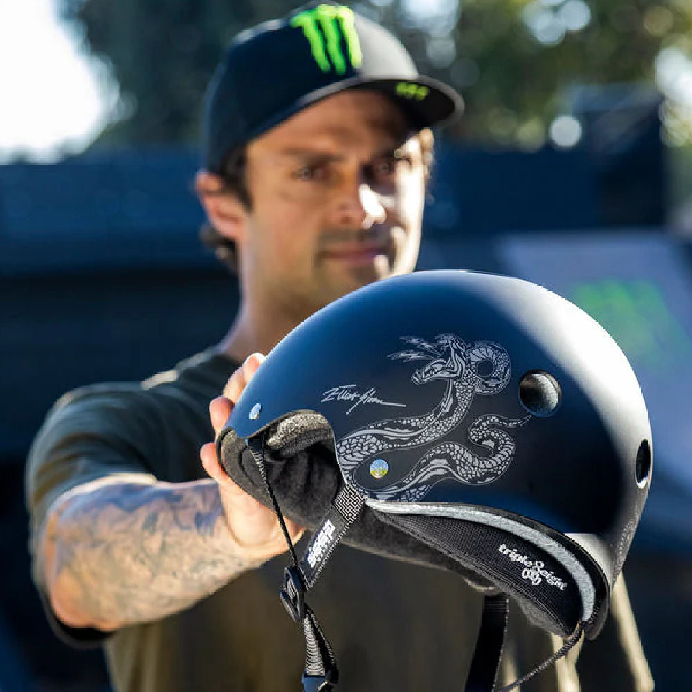Triple 8 Deep Cover Helmet - Certified Skateboard & Bike Helmet for Adults & Kids - Lightweight Safety Gear for Skateboarding, BMX, Scooters & Outdoor Sports