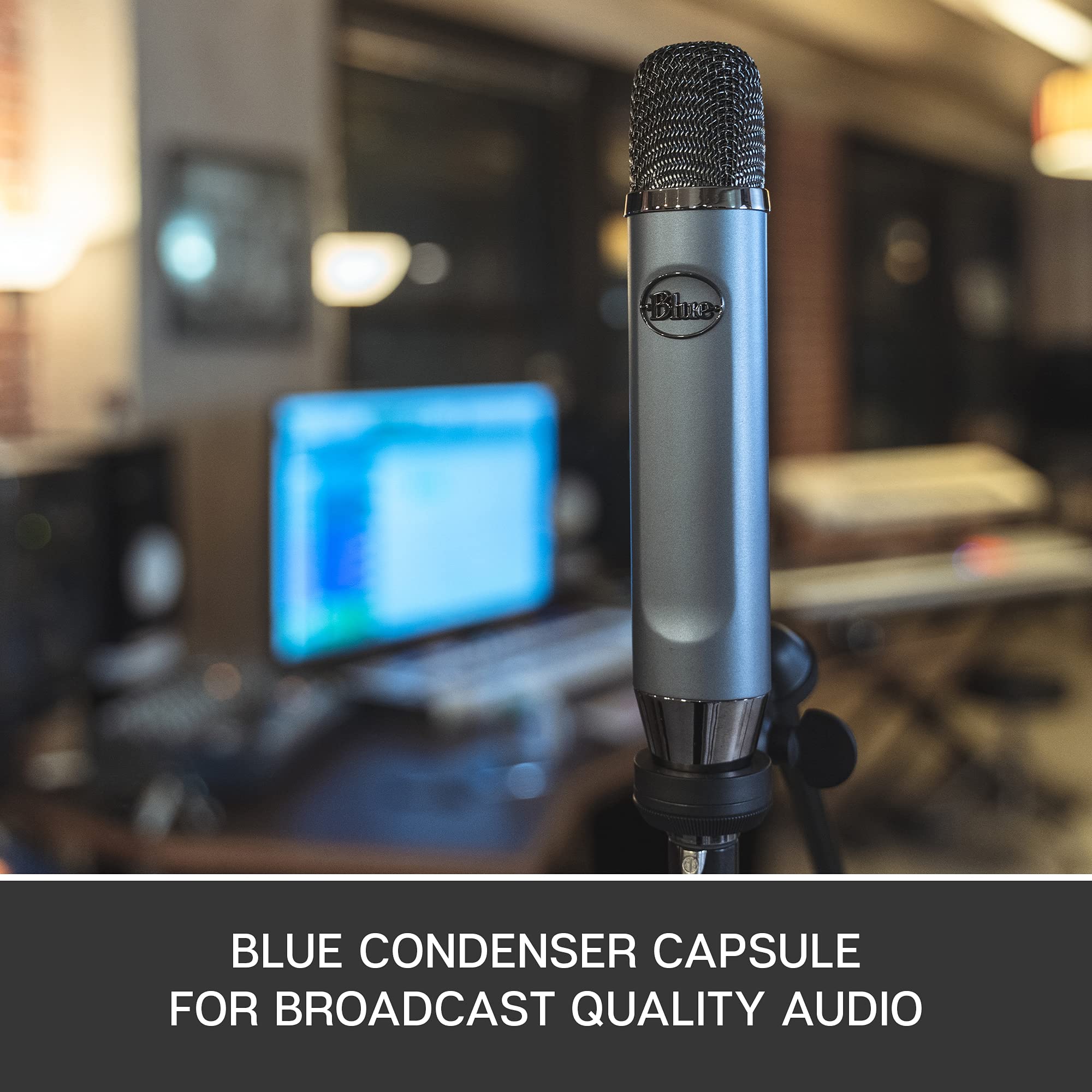 Blue Ember XLR Condenser Microphone for Recording & Streaming - Custom Cardioid Capsule & Mic Stand Included - Ideal for Podcasting, Gaming & Studio Use