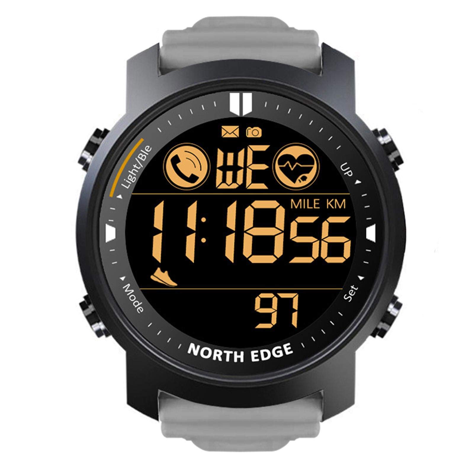 North Edge Laker Smart Watch - Waterproof Bluetooth Fitness Tracker with Heart Rate Monitor for Outdoor Sports & Active Lifestyle | Perfect for Running, Hiking & Daily Use