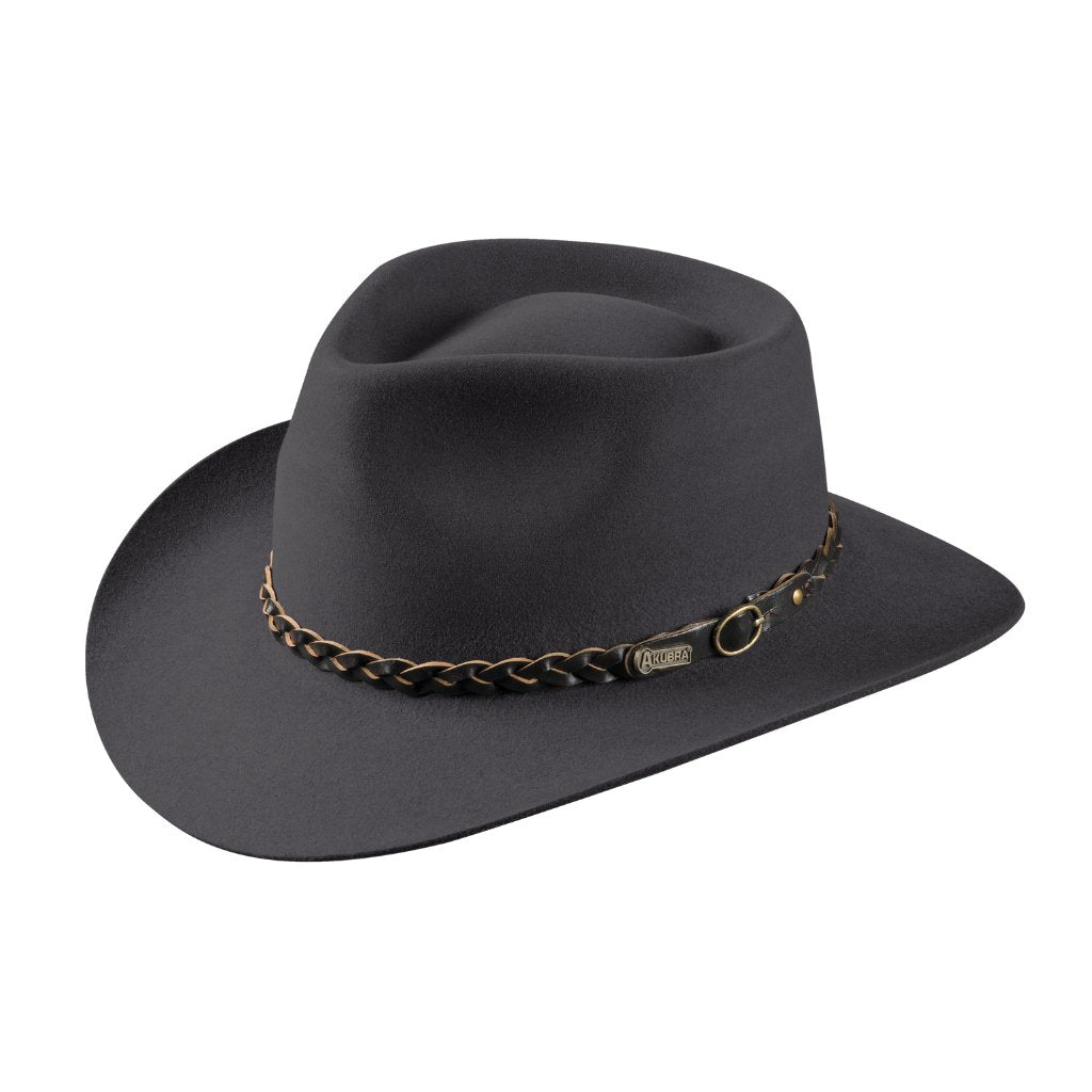 AKUBRA Stockman Hat in Glen Grey - Durable Outback Style for Men & Women | Perfect for Hiking, Camping, and Outdoor Adventures