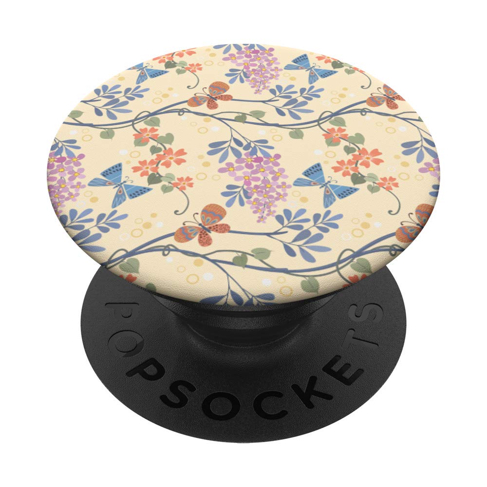 Wildflower Purple Blue Abstract Art PopSockets Swappable PopGrip - Phone Grip, Stand & Sticker for iPhone, Samsung & Smartphones - Perfect for Work, Travel & Daily Use