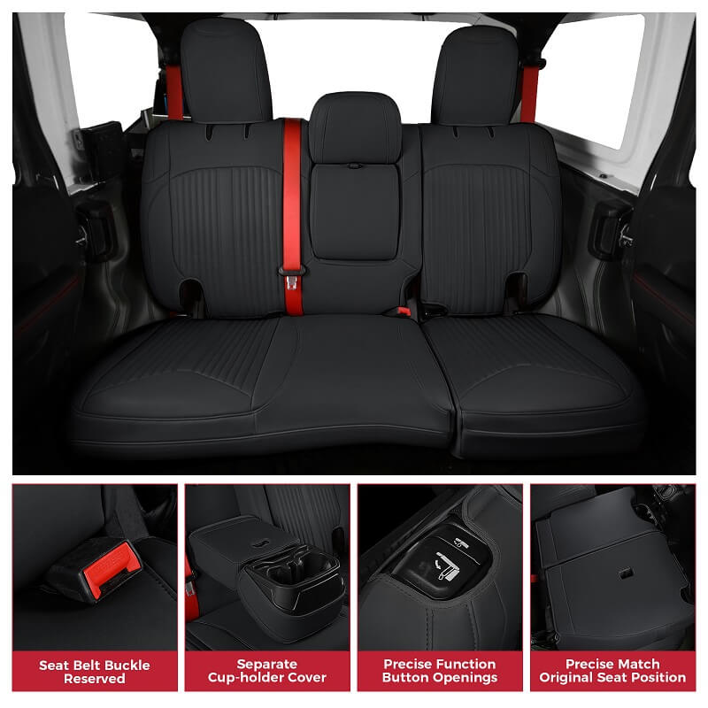 Premium Custom Jeep Wrangler Seat Covers - Waterproof & Durable Neoprene Fabric - Perfect for Off-Roading, Camping & Daily Driving Protection