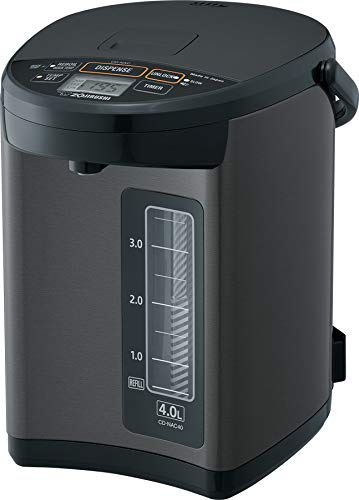 Zojirushi CD-NAC40BM 4.0L Micom Electric Water Boiler & Warmer (Metallic Black) & NS-TSC10 5.5-Cup Micom Rice Cooker with Warmer (1.0L) - Perfect for Home, Office & Tea Ceremonies