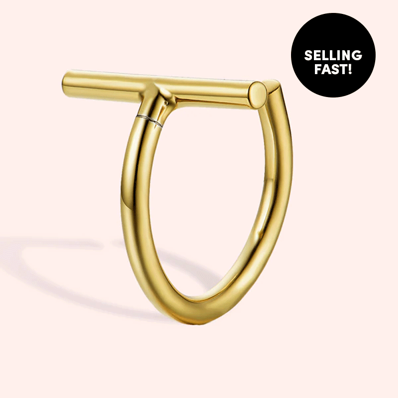 Charisma Gold Lip Ring - Stylish Body Jewelry for Piercings, Perfect for Parties & Self-Expression