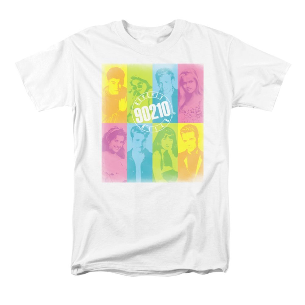 90210 Color Block Friends T-Shirt - Size Large | Vintage TV Show Inspired Casual Wear for Fans & Collectors